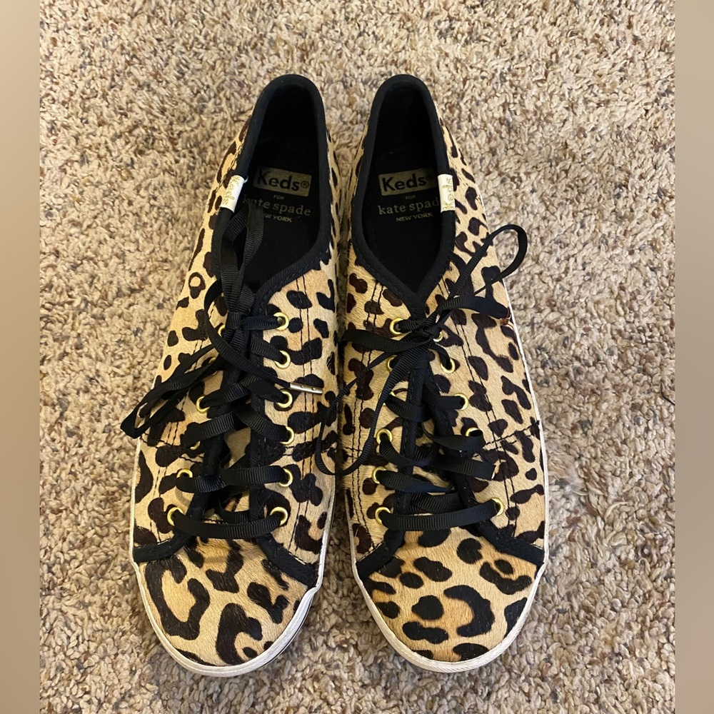 Keds Kate Spade Animal Hair Leopard Print Sneakers, EUC, 7.5
